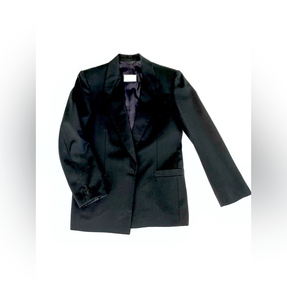 Vintage Black Structured Blazer Size 8 10 Classic Fitted Tailored Gorgeous Fit